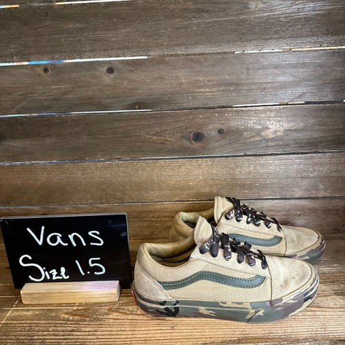 Scarpe da skate da bambino Vans Oldol Skool verde olivaiche mimetichete scamos mis 1 Yttime ottimeioni
