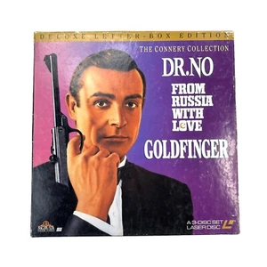 The Connery Collection Laserdisc Dr No, From Russia w/ Love, Goldfinger. Box Set - Picture 1 of 3