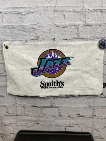Vtg 1990’s Utah Jazz Souvenir Rally Towel By The Natural Made In USA 11”x21” Cover