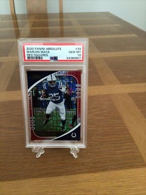 2020 Absolute Football Marlon Mack Red Spectrum Red Square /199 PSA 10 - Image 1 of 2