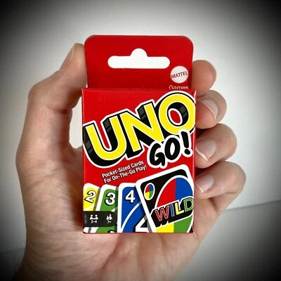 UNO GO! CARD GAME small box travel mini stocking stuffer gift classic BRAND NEW - Image 1 of 3