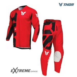 TUTA COMPLETO MAGLIA PANTALONE ROSSA THOR 2025 FORGE LAUNCHMODE MOTO CROSS HONDA - Imagen 1 de 11