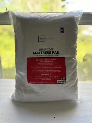 MAINSTAYS Mattress Pad Super Soft King Size 76x80 Extends Life Of The Mattress - Image 1 of 4