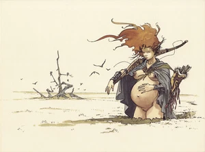 LOISEL LA GUERRIÈRE SÉRIGRAPHIE N&B 500 ex n°tés/signés+VERSION COULEURS 1986 - Bild 1 von 2