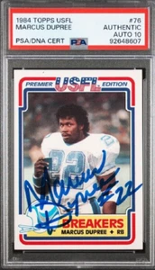 1984 Topps USFL #76 Marcus Dupree Signed Rookie Card Autograph RC PSA 10 Auto - Picture 1 of 2