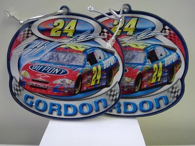 Vintage Jeff Gordon Holiday Ornaments Wincraft Mirror Backed New - Image 1 of 2