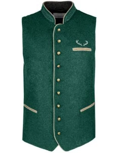 Trachtenweste Oliver dunkelgrün Weste Herren Trachten Loden Stickerei - Bild 1 von 33