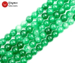 "Cuentas redondas de piedra de jade natural verde drak de 6 mm para hacer joyas hágalo usted mismo hebras 15" - Imagen 1 de 6