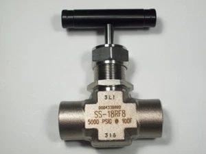 1- Swagelok Stainless Steel Integral Bonnet Needle Valve, 1/2" NPT, SS-18RF8 - Picture 1 of 6