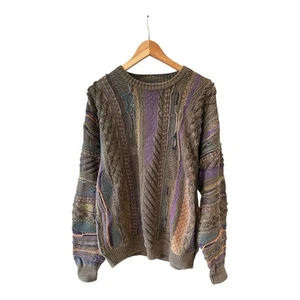 Vintage Florence Tricot Sweater Mens Large Cosby 3D Textured Knit Pullover L - Picture 1 of 20