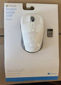 Microsoft Wireless Mobile Mouse 3500 BlueTrack Technology **RARE WHITE** - Picture 1 of 4