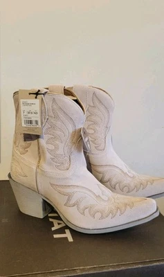 Botas Ariat Chandler bordadas biqueira pontiaguda puxar casual camurça NOVO - Imagem 1 de 4