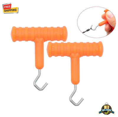 Herramienta extractora de nudos de pesca de carpa 2 piezas - Apretador de cadena de gancho y enderezador de plataforma Foto 1 de 4