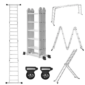 Aluleiter 6in1 Gelenkleiter Klappleiter Mehrzweckleiter Stehleiter Ladder Profi - Bild 1 von 13