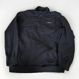 RVCA PULL OVER Mens Navy 1/4 Zip Shirt - Picture 1 of 5