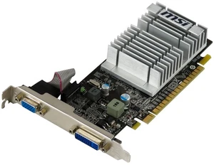 Graphics Card MSI NVIDIA GEFORCE 8400 GS 1GB N8400GS-D1GD3H/LP PCIe x16 - Picture 1 of 2