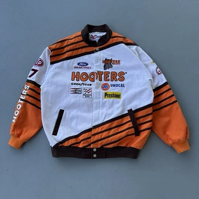 Chaqueta Nascar Para Hombres Talla XL Alan Kulwicki Hooters Botón a Presión Persecución Auténtica Foto 1 de 4