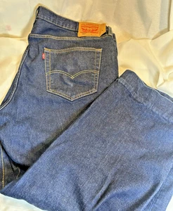 Levi’s 501 Men’s Jeans 44x32 Button Fly Original Straight Fit Dark Blue - Picture 1 of 7