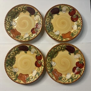 Tabletops Unlimited Tuscan Veggie Dinner Plates, Set Of 4, Large, Round, 11.25" - Picture 1 of 7