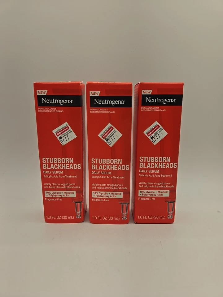 NUEVO Suero facial diario para acné Neutrogena Stubborn Blackhea PACK 3 Derm - Grado Foto 1 de 1