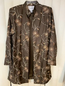 Victor Costa womens Long jacket, Size S,Brown, Open Front, Made In India - Picture 1 of 9
