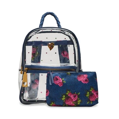 Большой прозрачный рюкзак прозрачный школьная сумка с мягкими ремнями или путешествий - Изображение 1 из 3