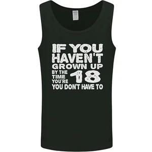 Camiseta sin mangas chaleco divertido para hombre 18 cumpleaños 18 años Don't Grow Up - Imagen 1 de 7