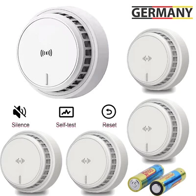 Smoke detector set with replaceable battery fire detector 80 dB smoke detector de - Image 1 of 4