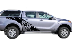 2 PCS Graphic Mud Splash Stripe Sticker Kit For Mazda BT50 Trunk Side Door Decal - Picture 1 of 8