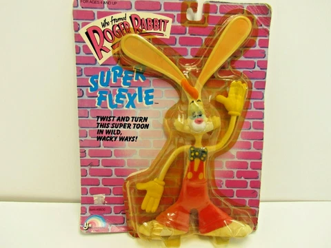Who Framed Roger Rabbit Super Flexie, Vintage 1988 LJN 14" W/ Damage to the pack Cover