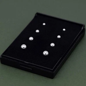 Echt 925 Sterling Silber Ohrstecker 4er Set in Geschenkbox - 3mm 4mm 5mm 6mm - Bild 1 von 11