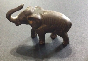 19c Antique Brass Elephant Statue Figure Figurine Original lot C33 - Picture 1 of 8