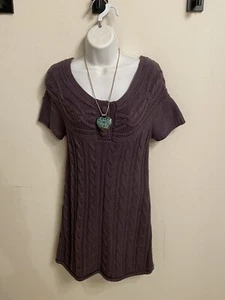 woman's Decree size M purple short sleeved tunic sweater (49) - Picture 1 of 3
