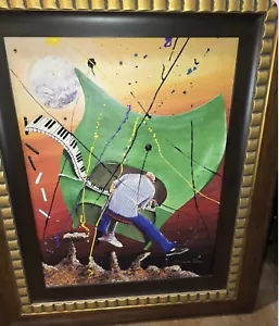 Original MARCUS GLENN Rhythm Of Mars Giclee on canvas hand embellished COA 22x18 - Picture 1 of 3