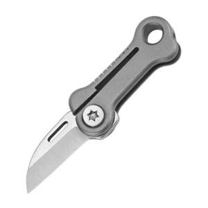 Mini Titanium Alloy Folding Blade Knife Outdoor Hiking Camping Keychain EDC - Picture 1 of 7