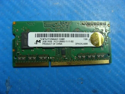 MacBook A1278 Micron 2GB 1Rx8 SO-DIMM Memory RAM PC3-12800S MT8JTF25664HZ-1G6M1 - Image 1 of 2