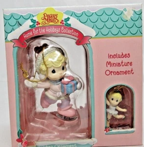 Precious Moments Holiday Ornament 1996 Girl Ice Skating & Miniature 329800 - Picture 1 of 5