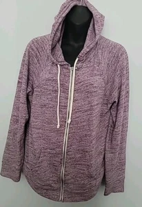 Sonoma Good For Life Purple Large Waffle Knit Hoodie Sweater Sweatshirt Zip Up - Picture 1 of 7
