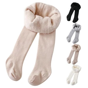 Toddler Kids Baby Girl Cotton Thick Fleece Lined Warm Full Length Leggings Pants - Picture 1 of 33