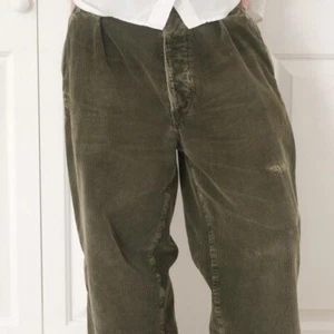 Polo Ralph Lauren Wide Leg Distressed Corduroy Pants in Olive - Size 30 - Picture 1 of 4