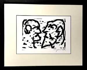 A.R.PENCK, Begegnung HAND-SIGNIERT, Künstlerexemplar Zertifikat + Rahmen 54x44 - Bild 1 von 6