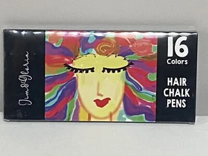 NEW Jim and Gloria Hair Chalk Pens 16 Colors Hair Dye Temporary Washable - Picture 1 of 5