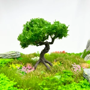 2PC HO/OO Scale Miniature Pine Trees 5-15CM Spring Courtyard Plants Model - Picture 1 of 7