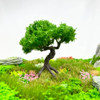 2PC HO/OO Scale Miniature Pine Trees 5-15CM Spring Courtyard Plants Model - Image 1 of 4