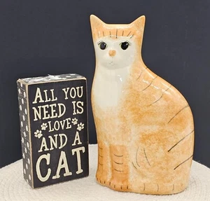 Vintage Keramik Katze Kätzchen Kätzchen Tabby Statue Figur NS Gustin Stil 1590 - Bild 1 von 7