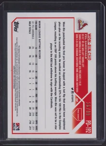 2023 Topps Pro Debut Won-Bin Cho Green /99 Cardinals #PD-192 - Picture 1 of 2