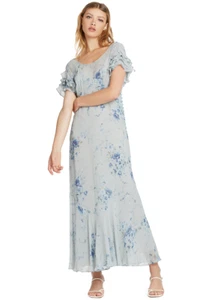 LoveShackFancy Women Sloane Celestia Maxi Dress Silk Floral Ruffle Size XS S New - Picture 1 of 12