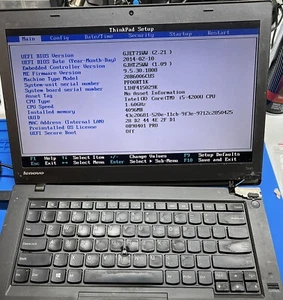 Lenovo ThinkPad T440 13.2" Screen i5 4GBram no hdd, no battery boot to BIOS - Picture 1 of 8