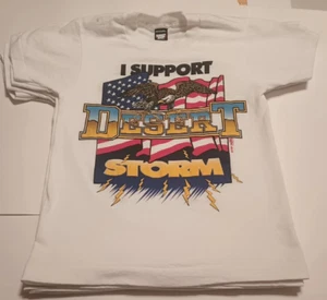 I Support Desert Storm Golfkrieg T-Shirt US Militär Einzelnaht 14-16 Vintage 91 - Bild 1 von 3