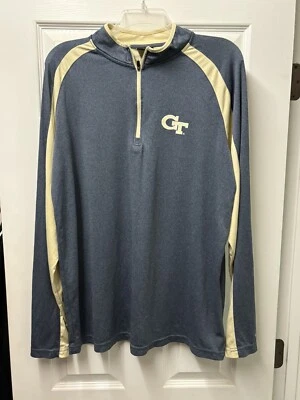 Georgia Tech Yellow Jackets Jacket Men's  1/4 Zip Long Sleeve Pullover XL - Image 1 of 4